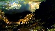 Albert Bierstadt Storm in the Rocky Mountains Mt Rosalie oil painting